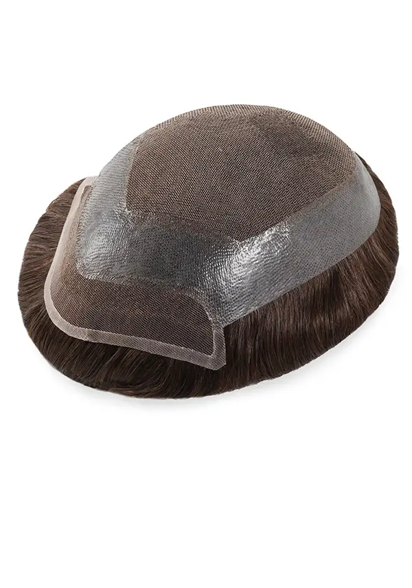 Neo-S2 | Men's Hair Replacement System with Natural Lace Front and Skin Perimeter with small