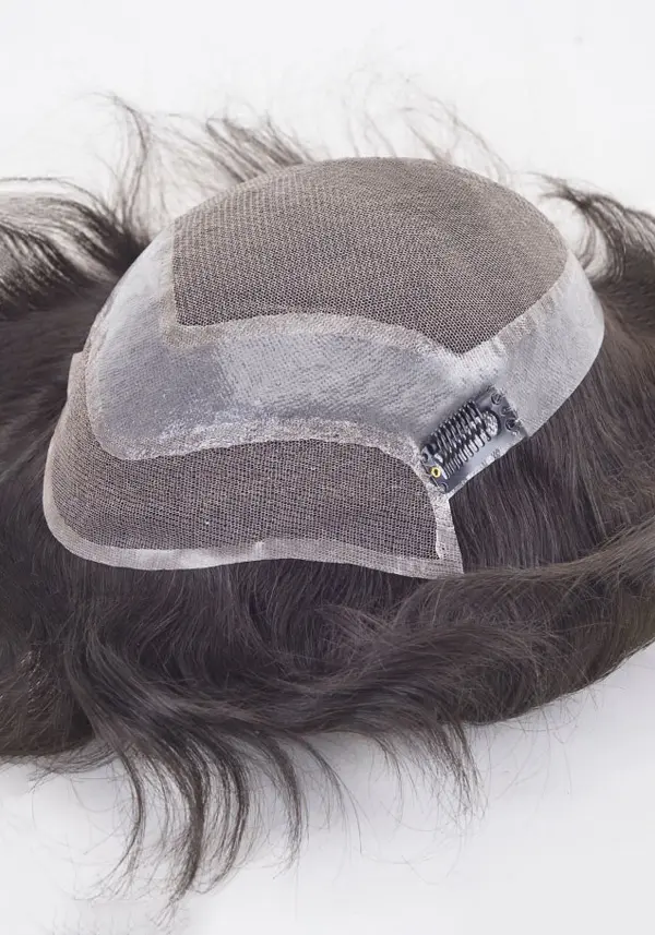 H Thin Skin FL  |  Men’s Clip-On Hair System with French Lace and Thin Skin Perimeter